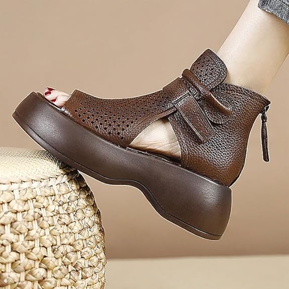 Owronline - Newest Women's Retro Soft PU Leather Sandalias