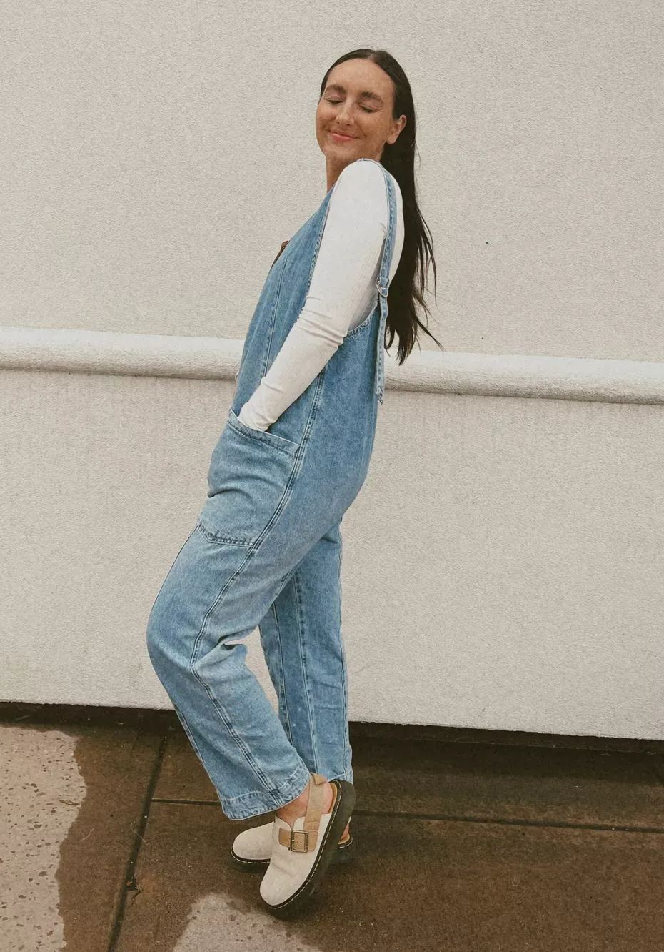 Owronline - Denim Jumpsuit With Pockets