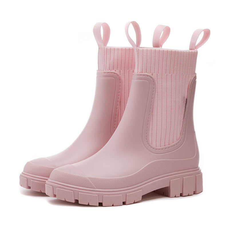 Owronline - Waterproof Non-Slip Thick Sole Mid-Calf Boots