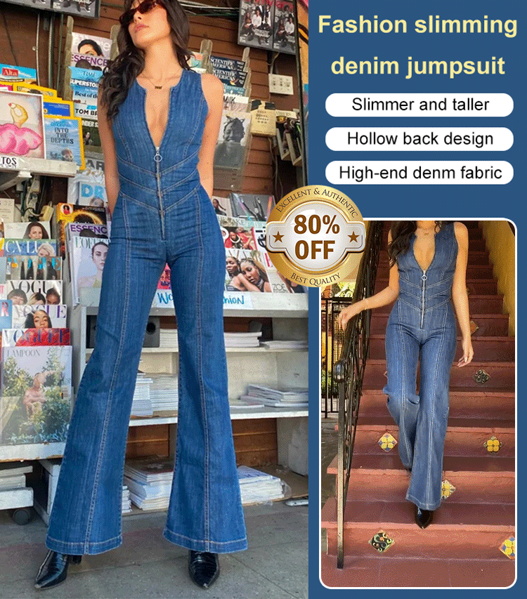 Owronline - Fashion Slimming Denim Jumpsuit
