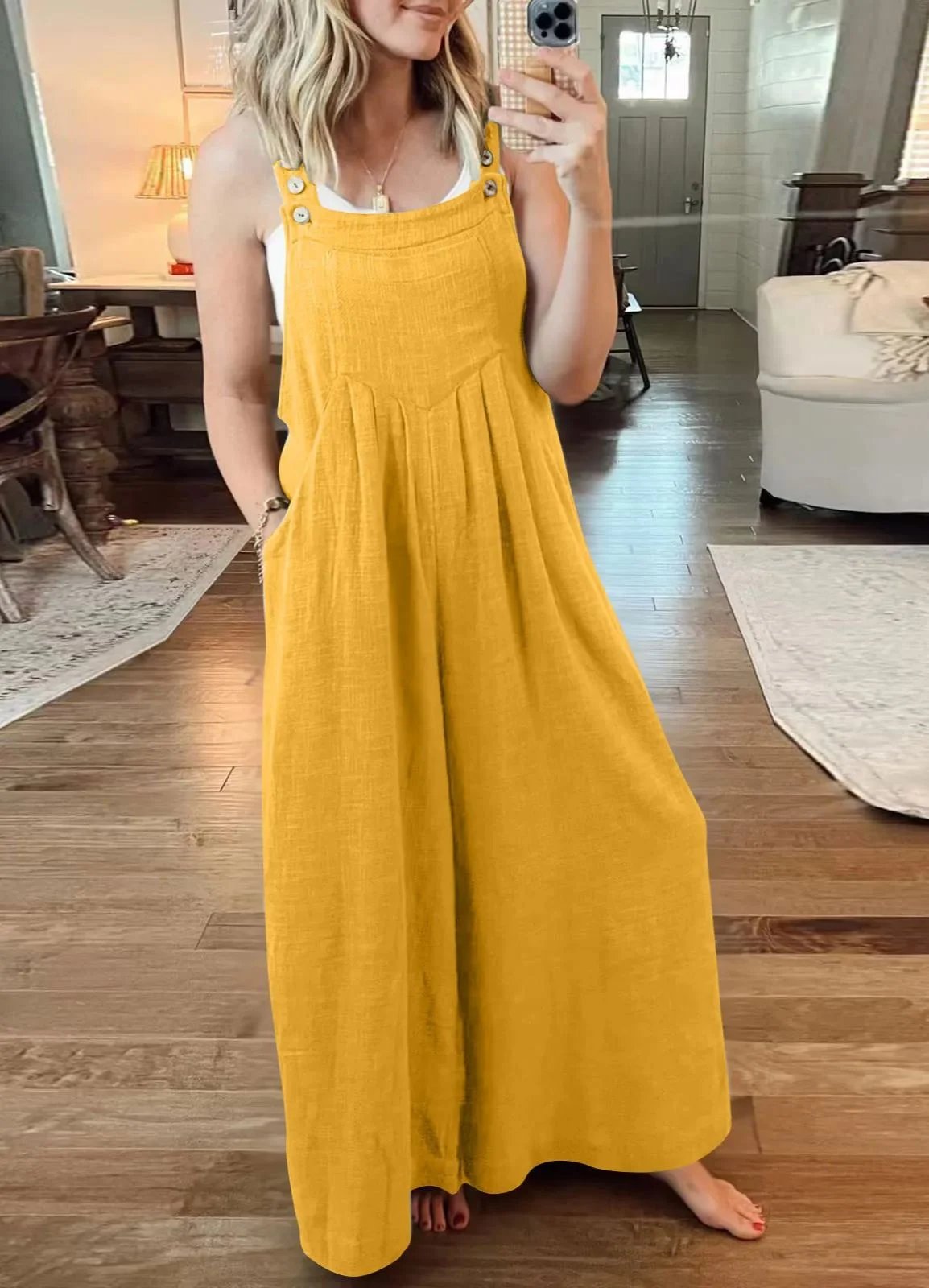 Owronline - SALE PLUS SIZE WIDE LEG OVERALLS JUMPSUIT