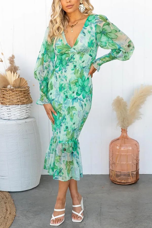 💕Owronline💕Elegant Floral Dress