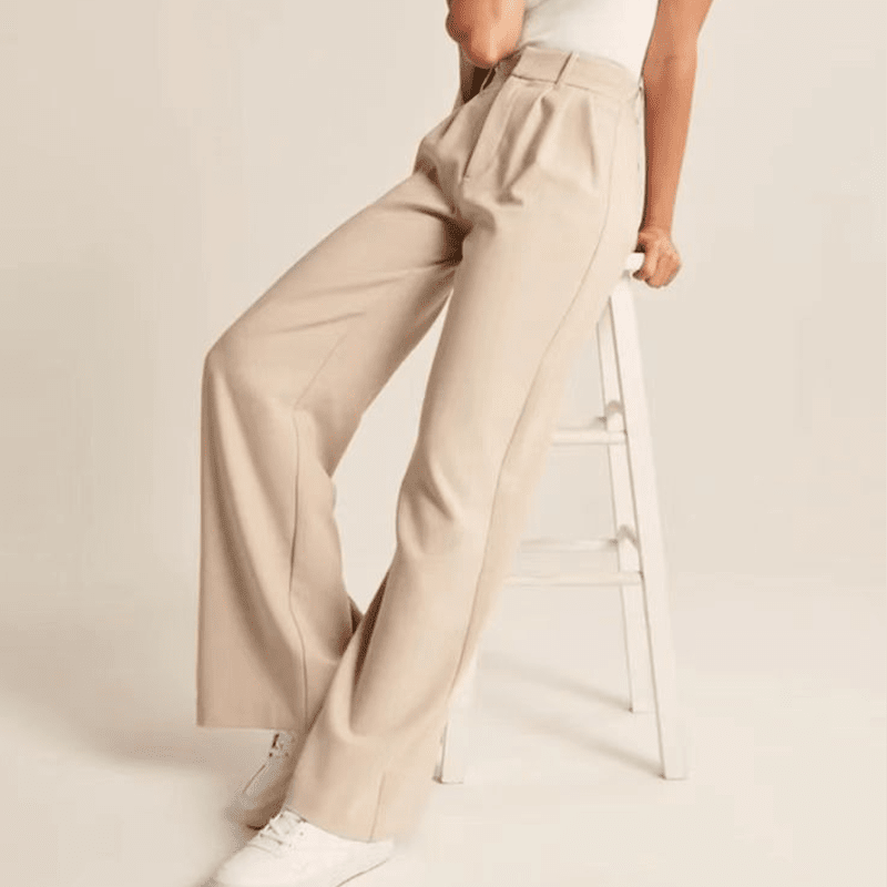 Owronline - Fashionable Commuter Drape Slimming High-Waisted Wide Leg Pants