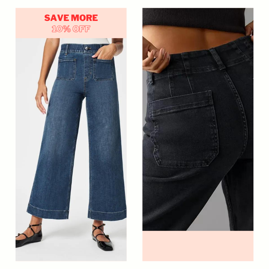 Owronline - Tummy Control Sailor Wide Leg Jeans