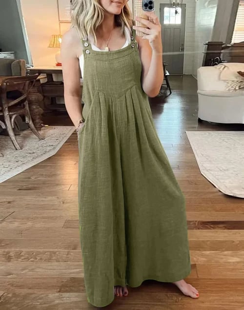 Owronline - SALE PLUS SIZE WIDE LEG OVERALLS JUMPSUIT