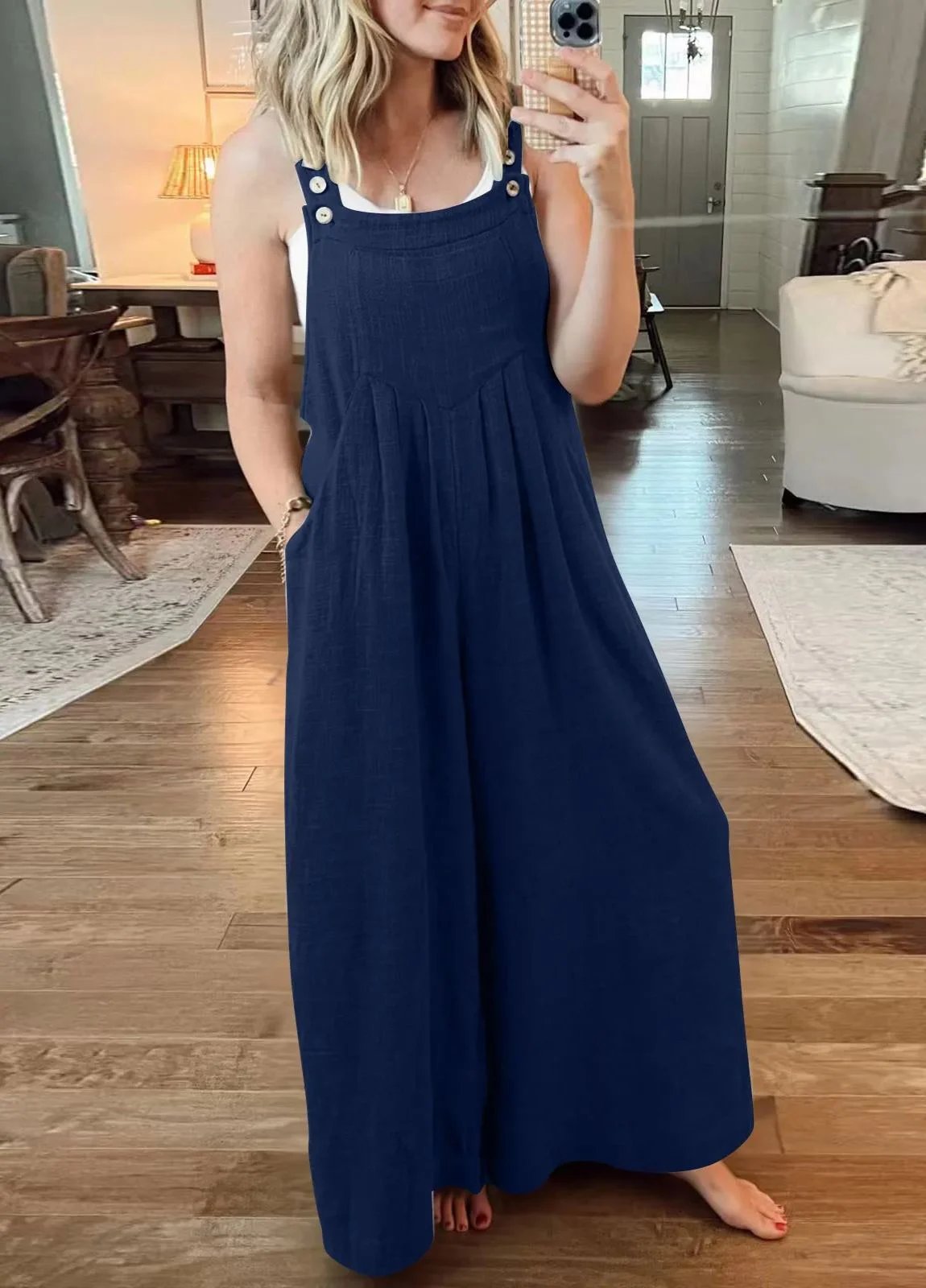 Owronline - SALE PLUS SIZE WIDE LEG OVERALLS JUMPSUIT