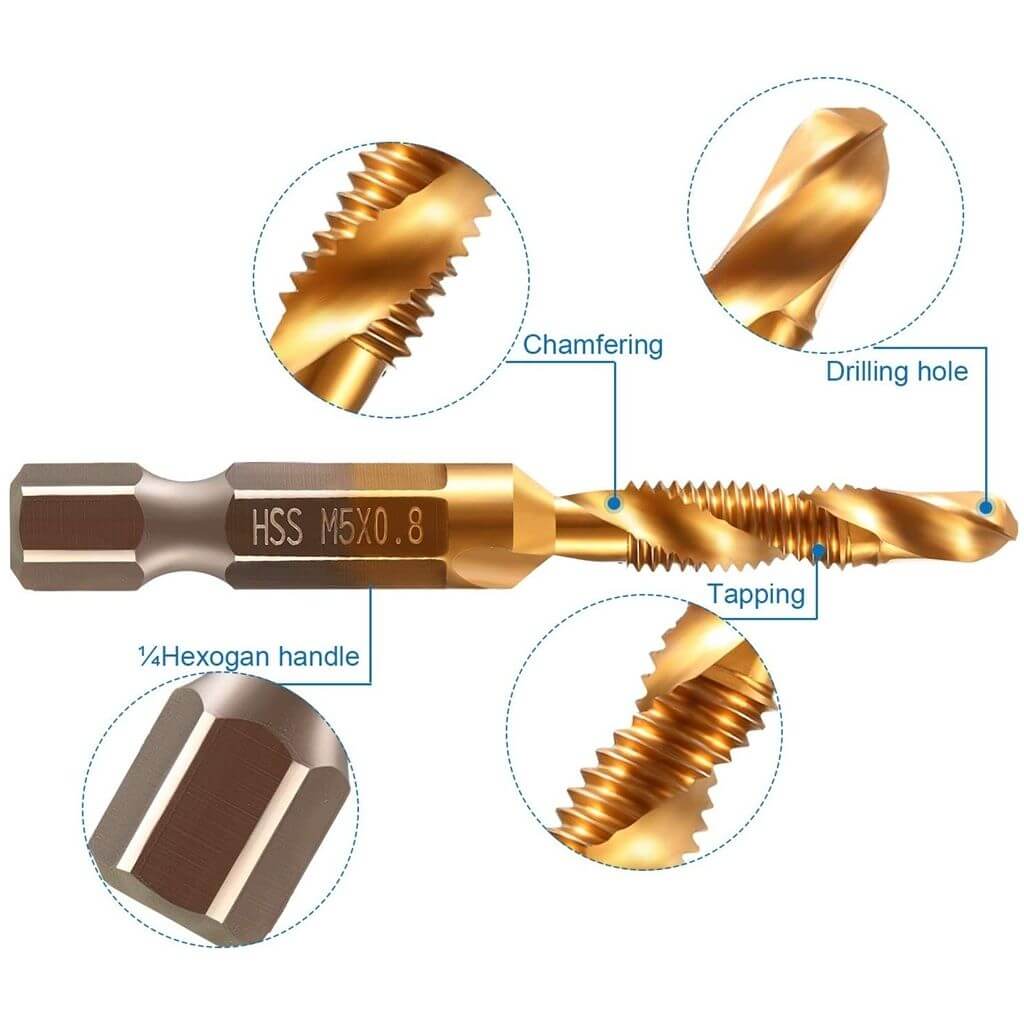 OWRONLINE - High speed steel hexagonal shank 3 in 1 composite wire drill - owronline