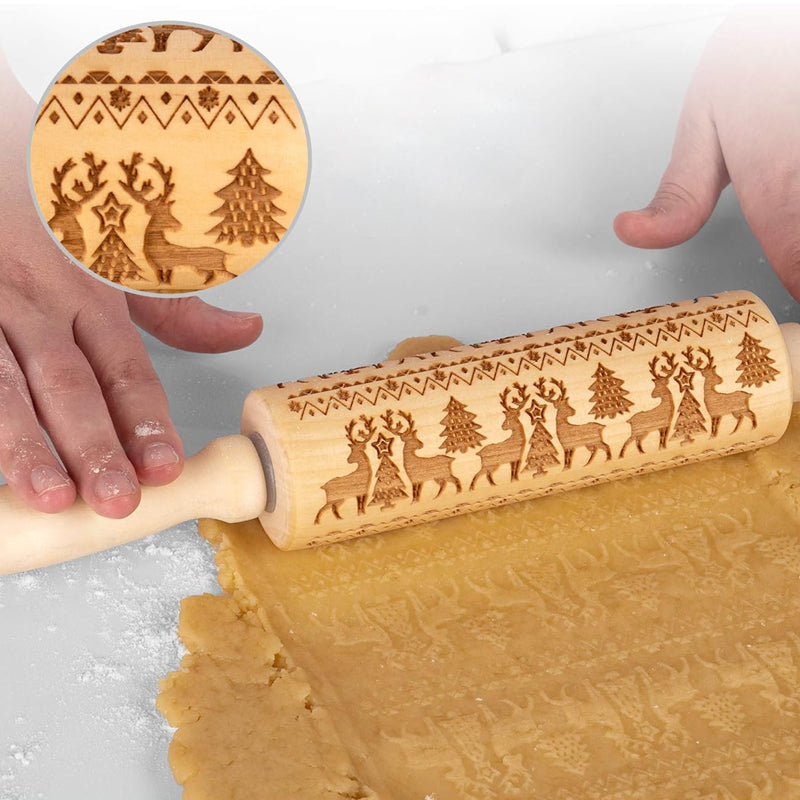 Owronline - Christmas Wooden Rolling Pins