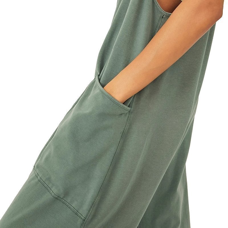 Owronline - Wide Leg Jumpsuit with Pockets
