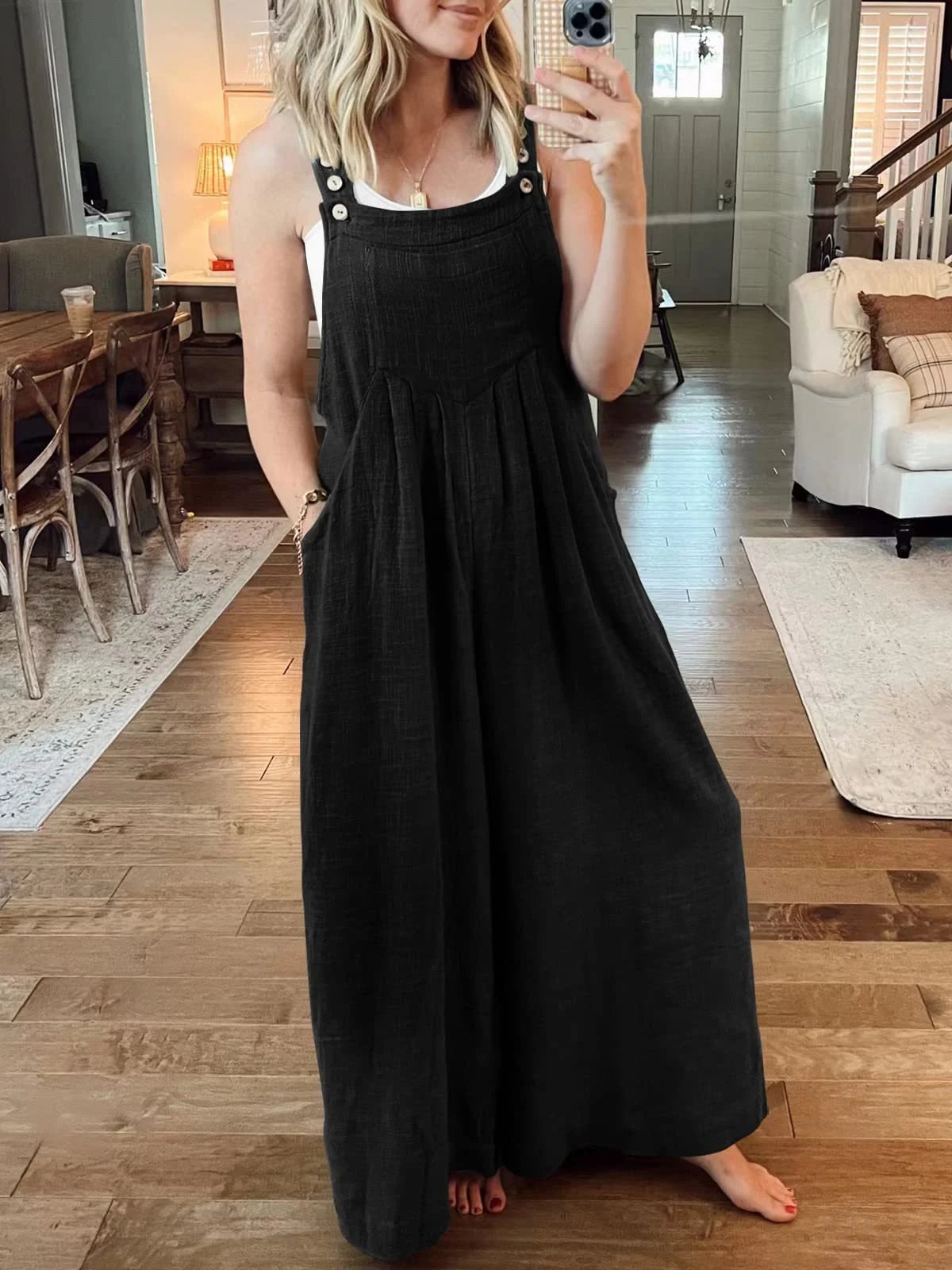 Owronline - SALE PLUS SIZE WIDE LEG OVERALLS JUMPSUIT