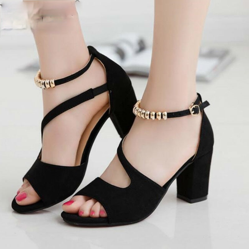 Owronline - Comfortable Elegant Low Chunky Heel Shoes