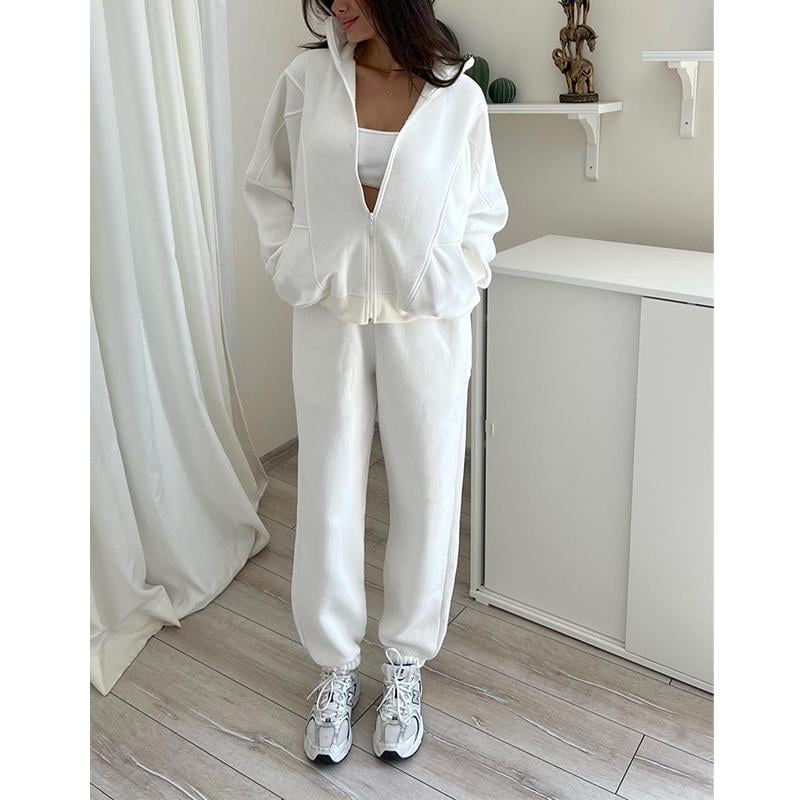 Owronline - Triple Threaded High-Neck Casual Sportswear 2-piece set