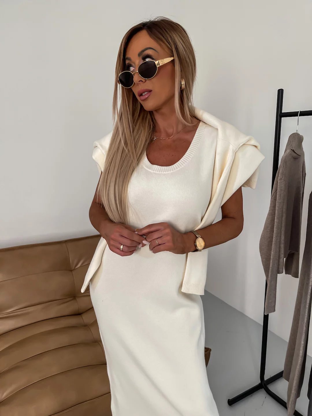 Owronline - Dress and Turtle Neck Sweater Set - owronline