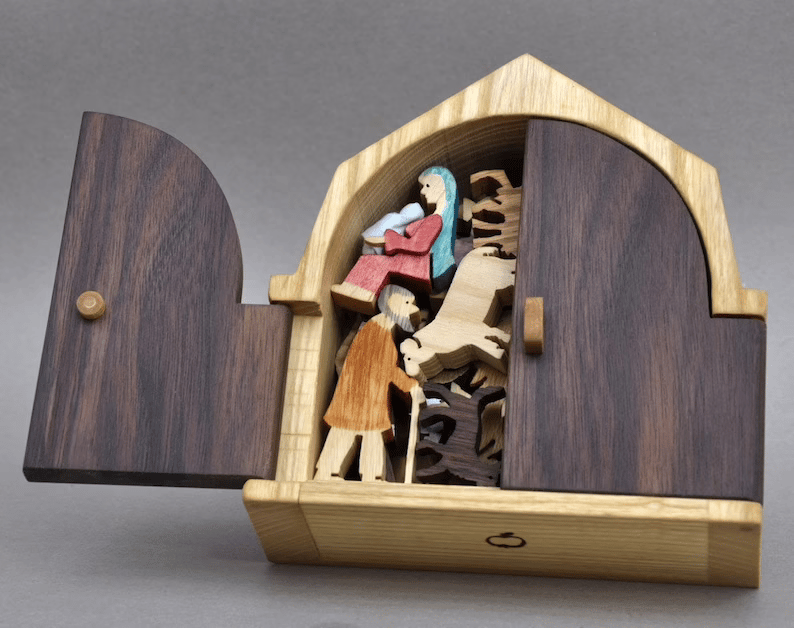Owronline - The Christmas Story Unique Nativity Set Wooden Nativity Scene - owronline