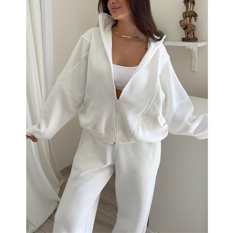 Owronline - Triple Threaded High-Neck Casual Sportswear 2-piece set