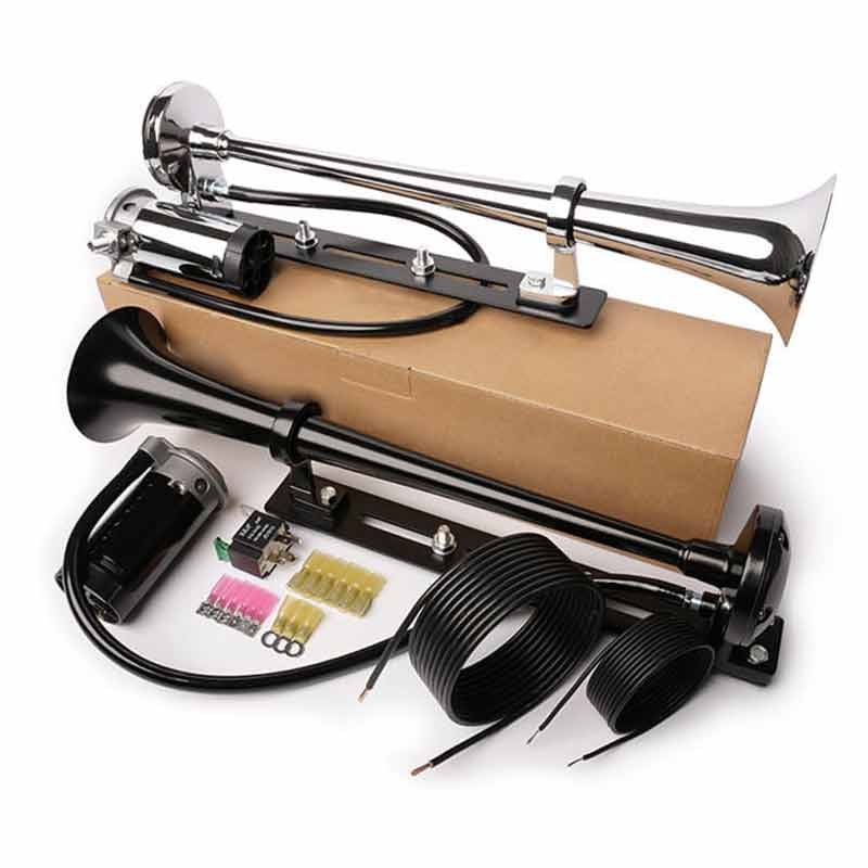 Owronline - Motorcycle Horn + Mounting Hardware and Complete Wiring Kit