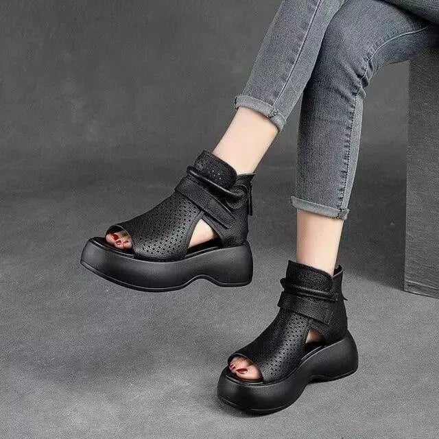 Owronline - Newest Women's Retro Soft PU Leather Sandalias