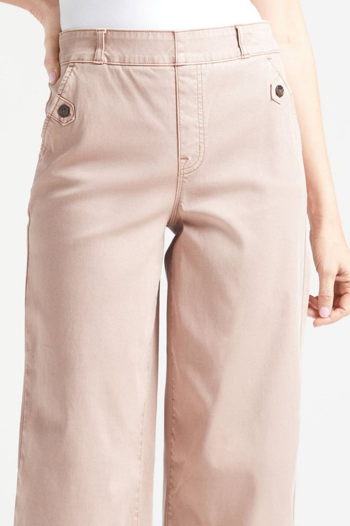 Owronline - Stretch Twill Cropped Wide Leg Pants