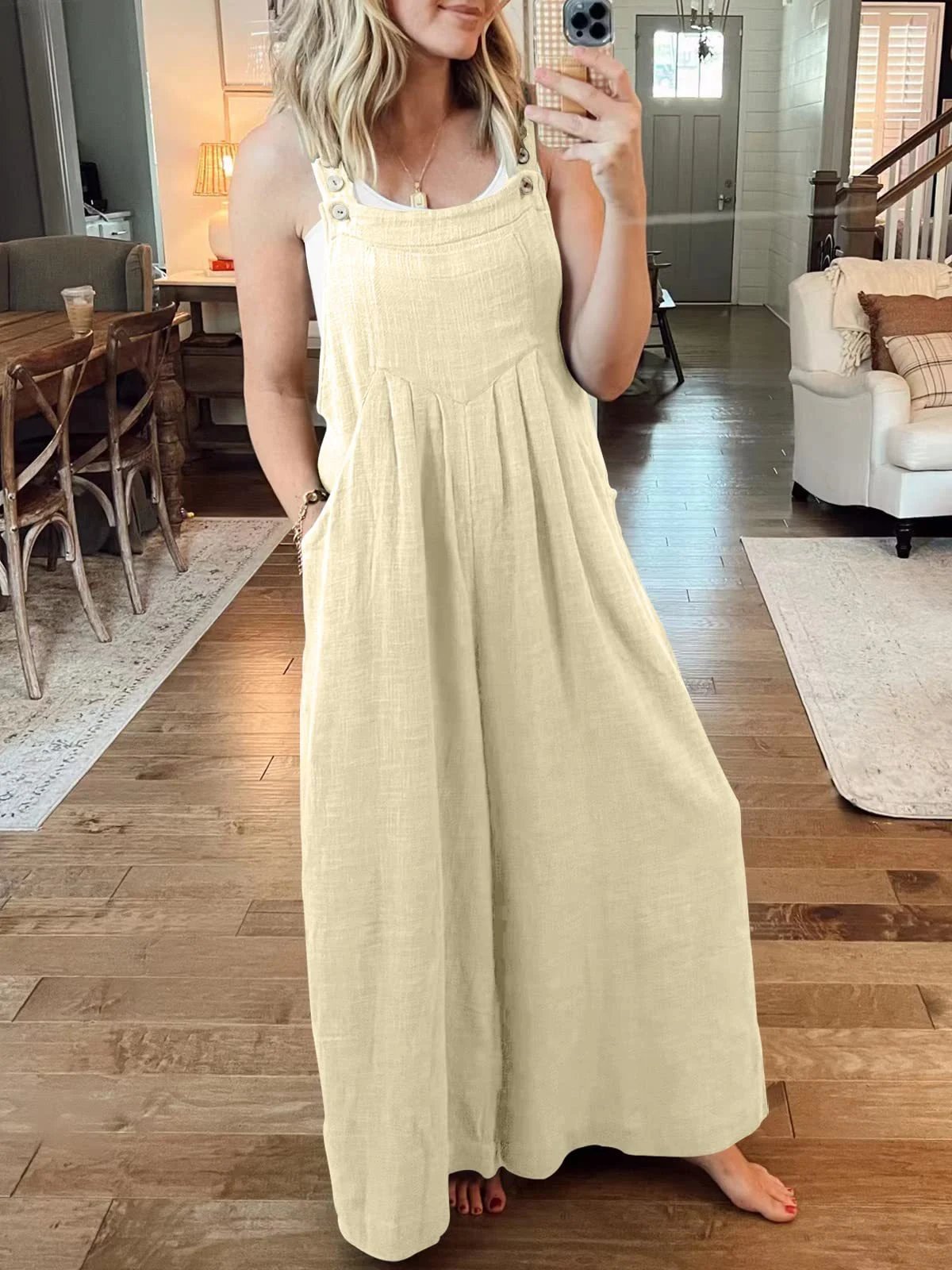 Owronline - SALE PLUS SIZE WIDE LEG OVERALLS JUMPSUIT