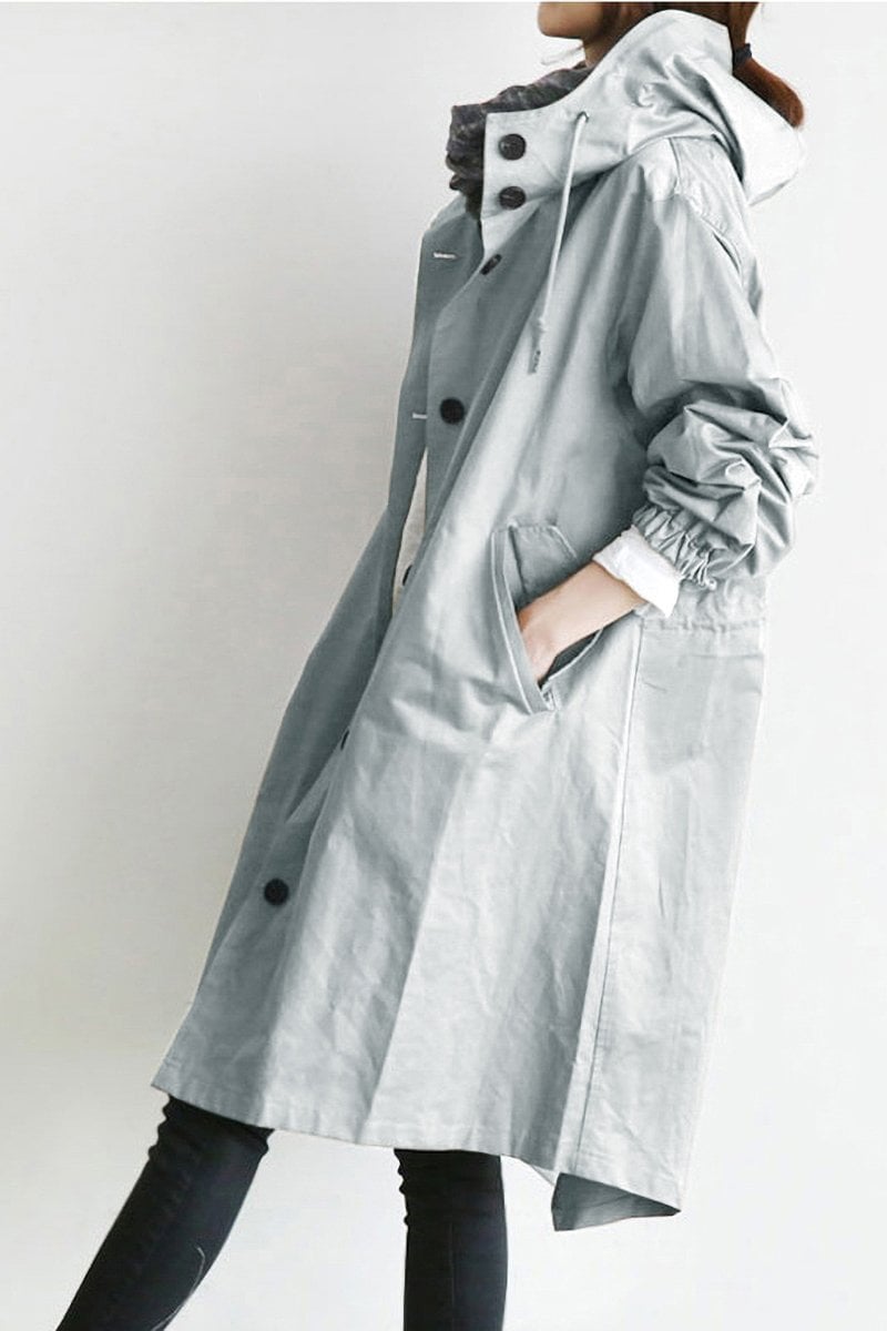 Owronline - Water Resistant Oversized Hooded Windbreaker Rain Jacket