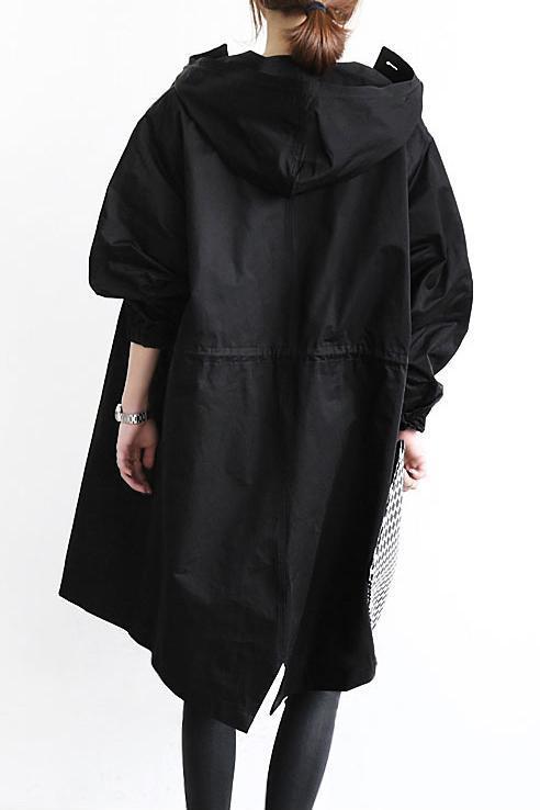 Owronline - Water Resistant Oversized Hooded Windbreaker Rain Jacket