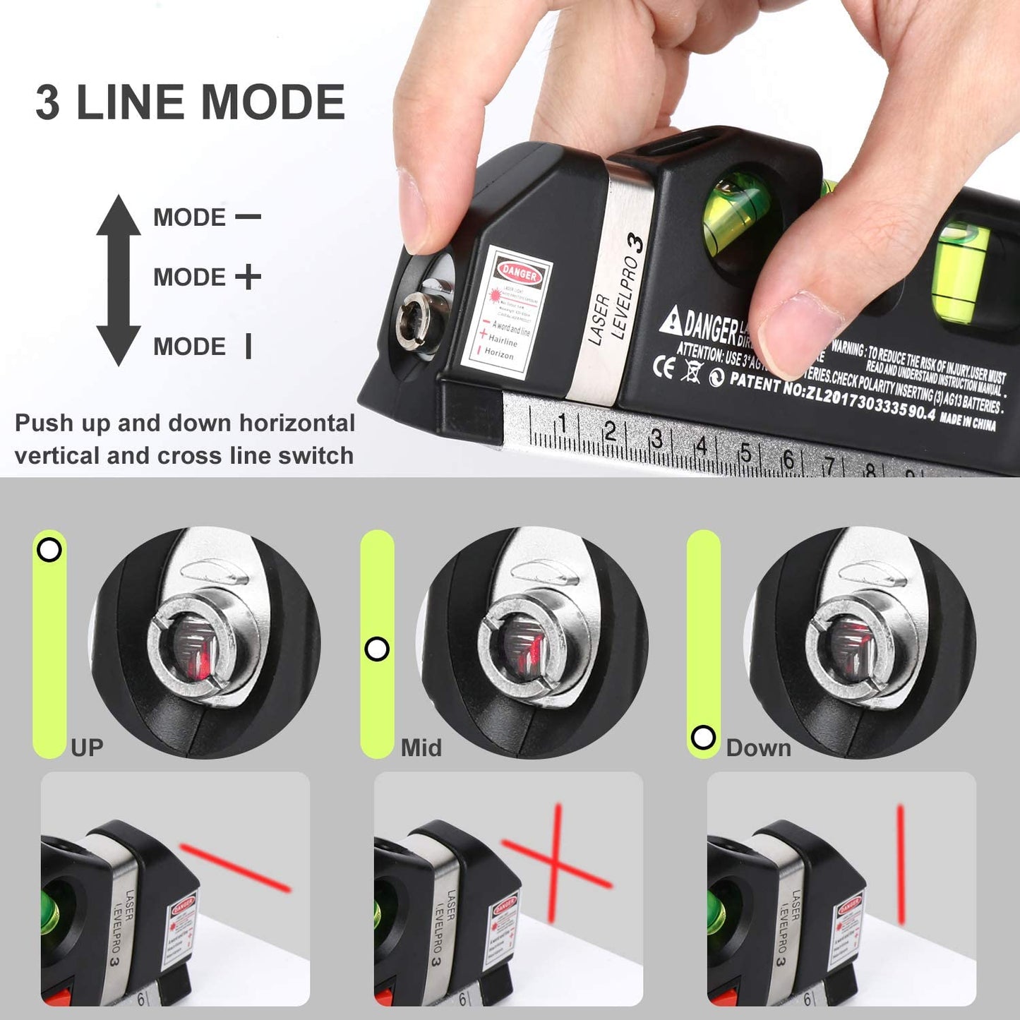 Owronline - Laser Level Ruler Multi-functional Household Infrared Decoration