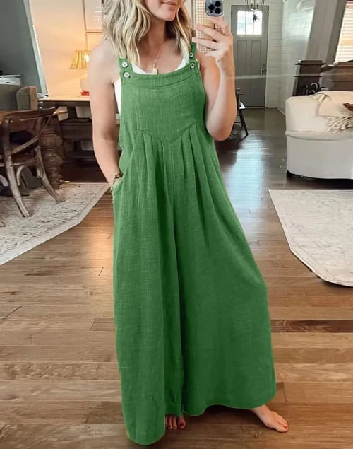Owronline - SALE PLUS SIZE WIDE LEG OVERALLS JUMPSUIT