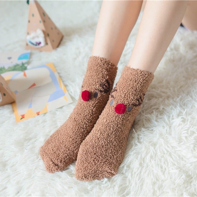 Owronline - Cute Christmas Style Thickened Warm Socks - owronline