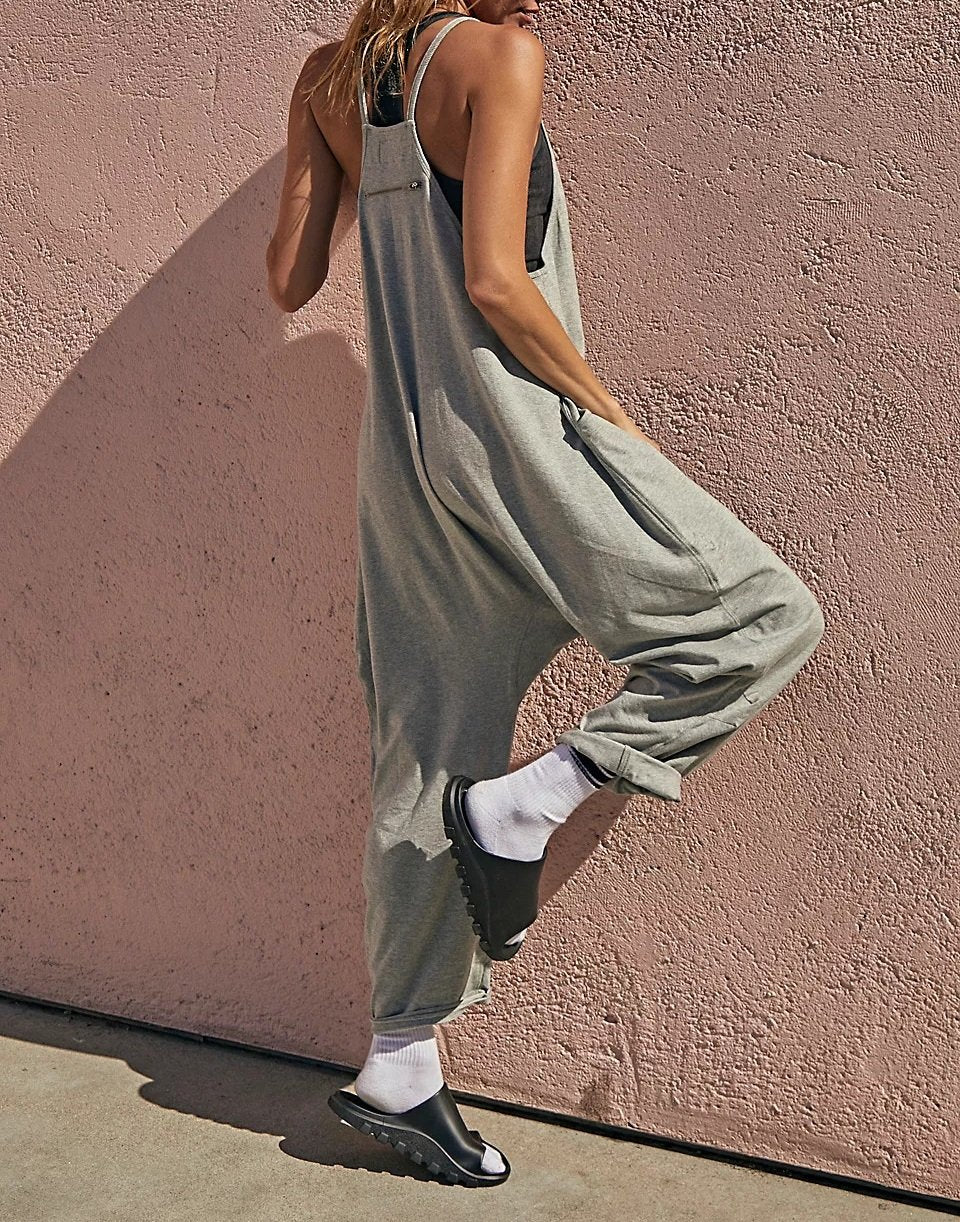 Owronline - Wide Leg Jumpsuit with Pockets