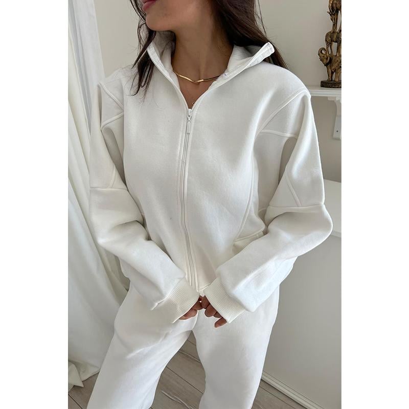 Owronline - Triple Threaded High-Neck Casual Sportswear 2-piece set