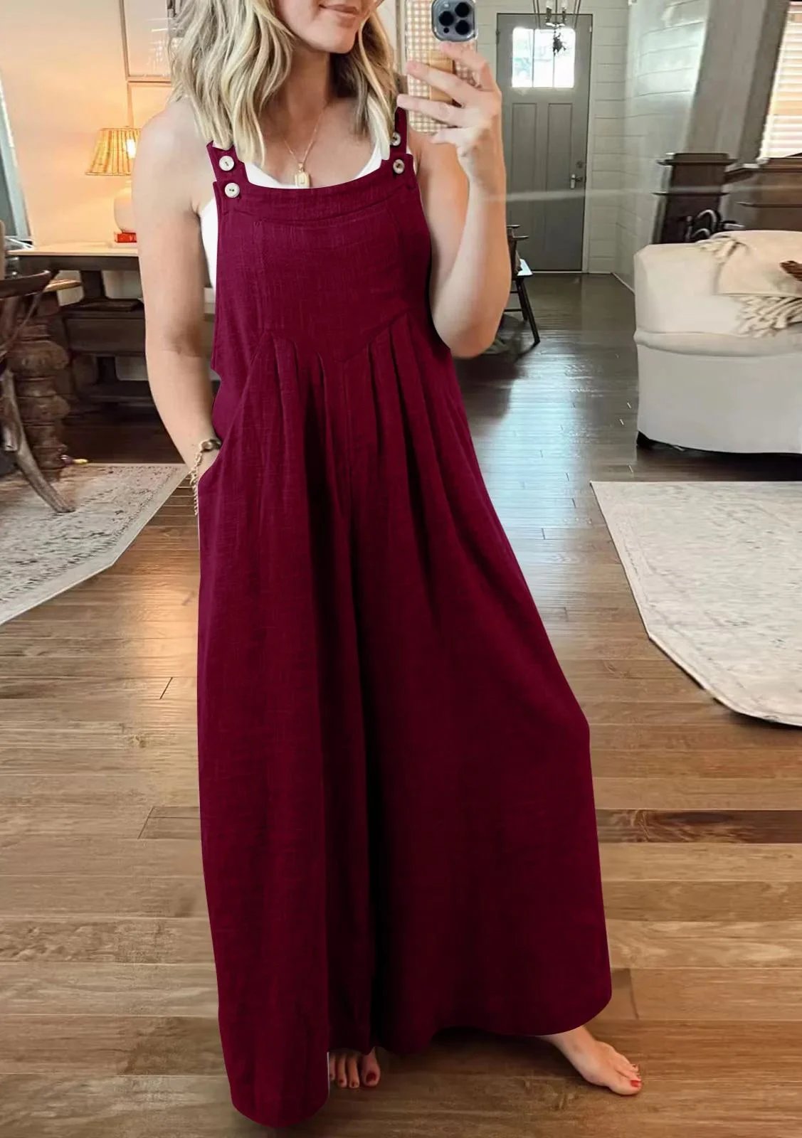 Owronline - SALE PLUS SIZE WIDE LEG OVERALLS JUMPSUIT