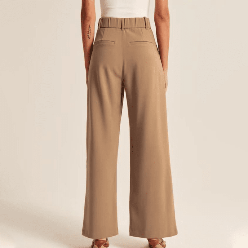 Owronline - Fashionable Commuter Drape Slimming High-Waisted Wide Leg Pants