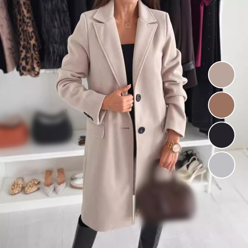 Owronline - Women’s Elegant Tailored Long Coat