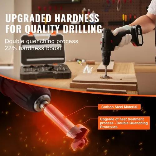 Owronline - Bit Set with Round Shank for Wood