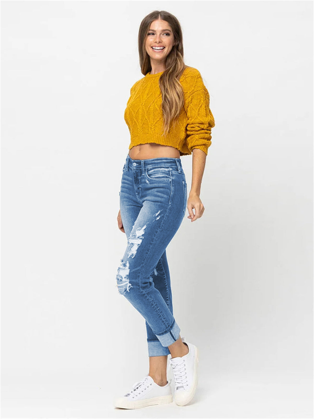 💥Owronline✨Ripped stretch jeans