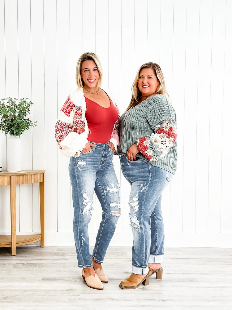 💥Owronline✨Ripped stretch jeans