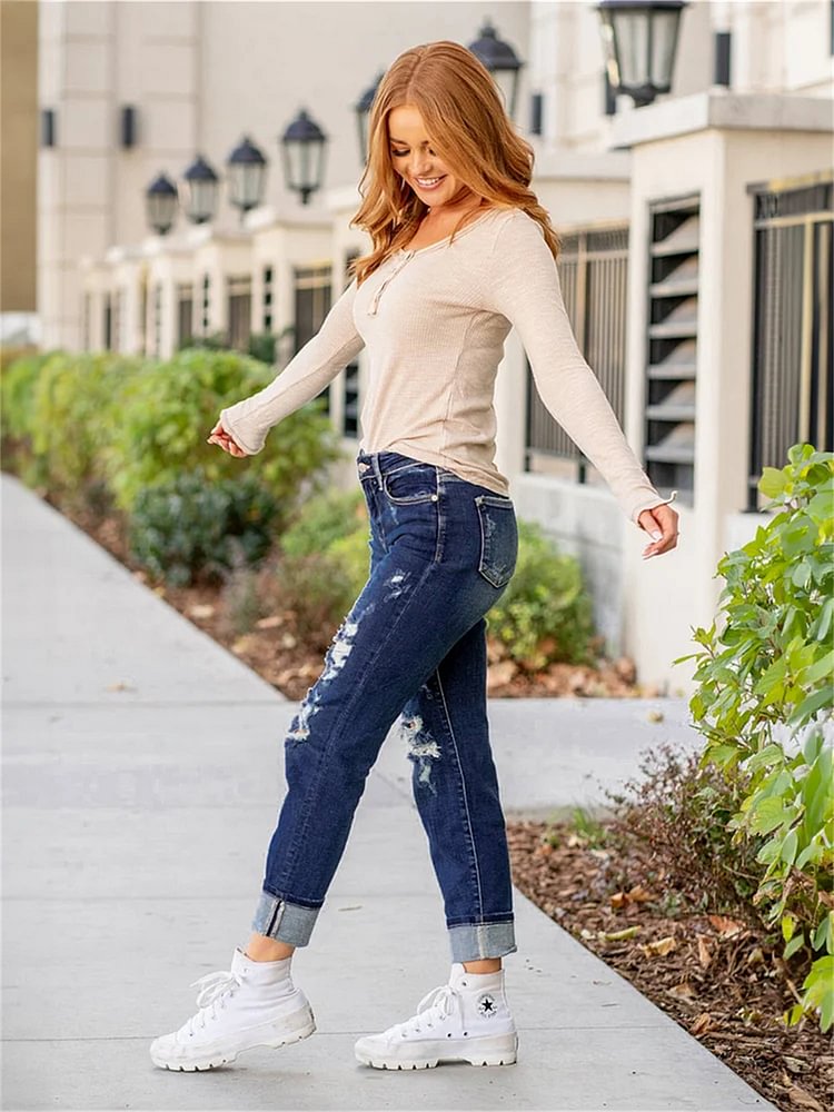 💥Owronline✨Ripped stretch jeans