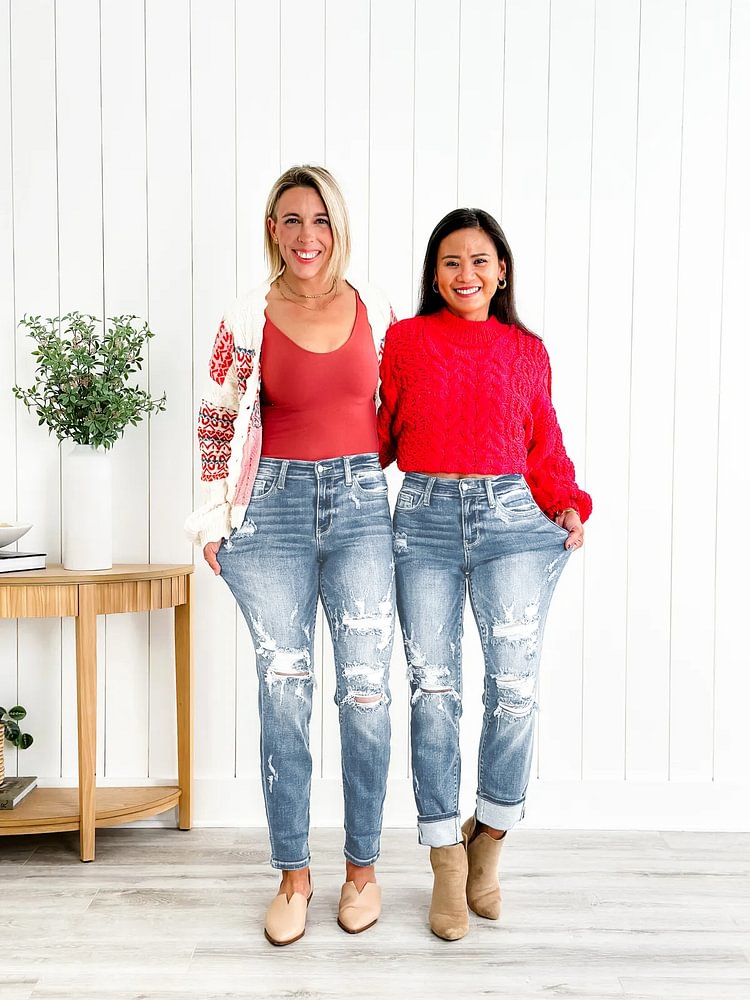 💥Owronline✨Ripped stretch jeans
