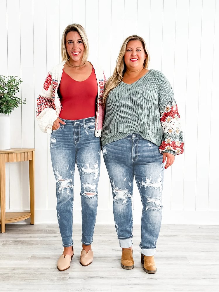 💥Owronline✨Ripped stretch jeans