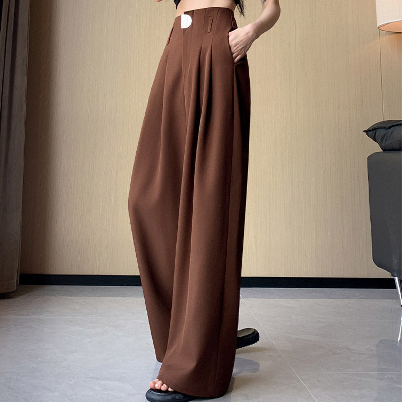 High Waist Wide Leg Suit Pants for Women