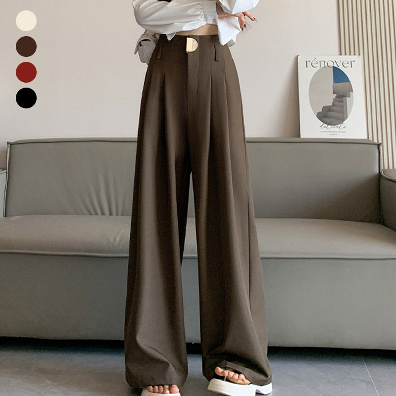 High Waist Wide Leg Suit Pants for Women