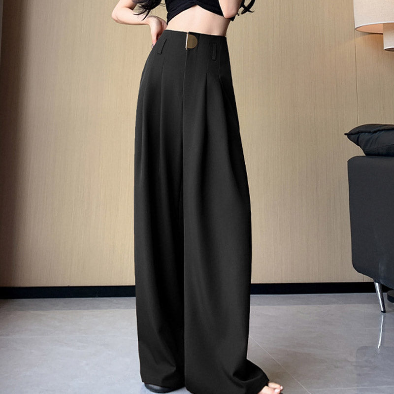 High Waist Wide Leg Suit Pants for Women