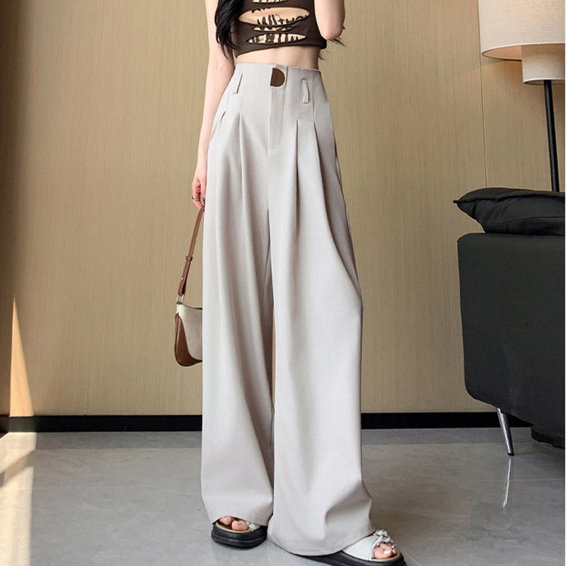 High Waist Wide Leg Suit Pants for Women