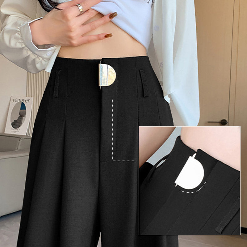High Waist Wide Leg Suit Pants for Women