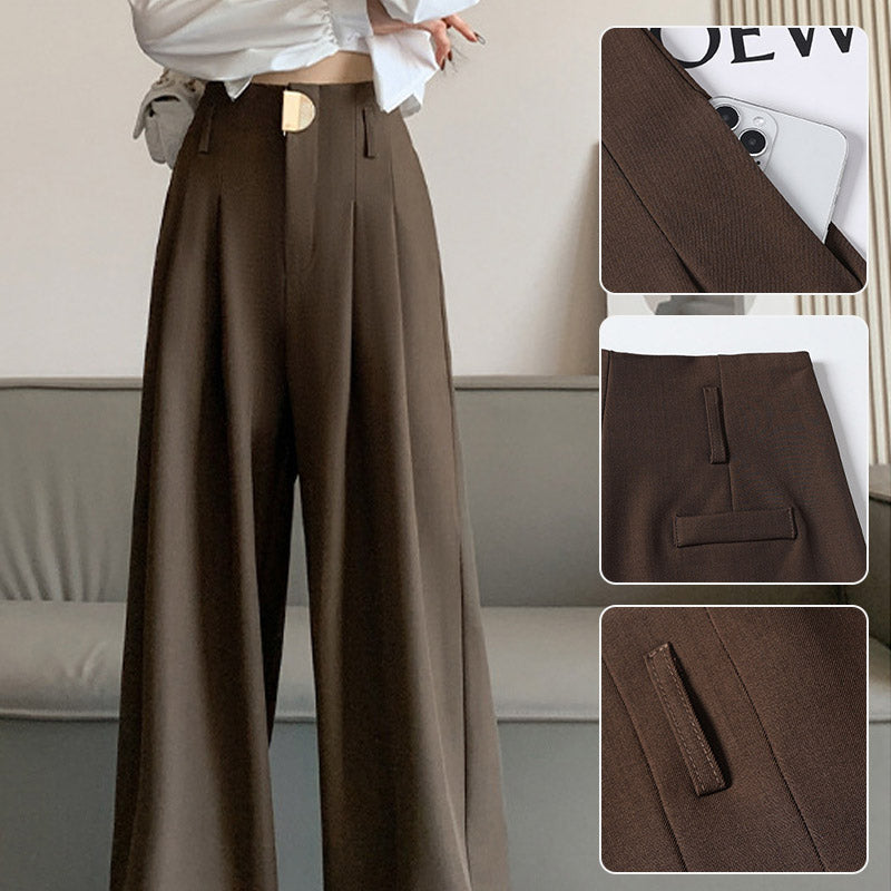 High Waist Wide Leg Suit Pants for Women