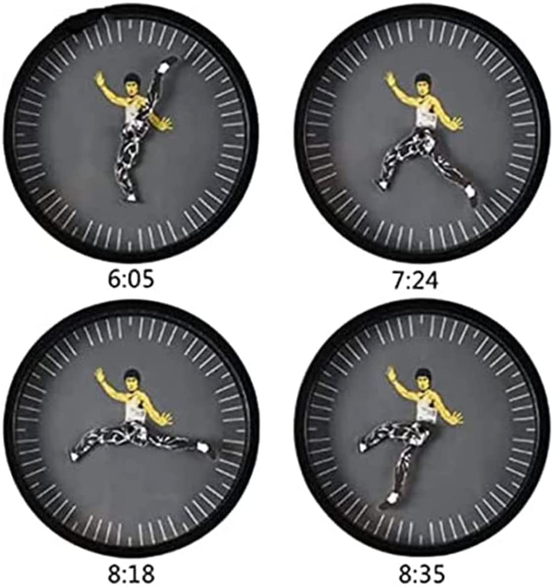 Owronline - Kung Fu Wall Clock Bruce Lee Home Decoration Personality Creative Round Clock