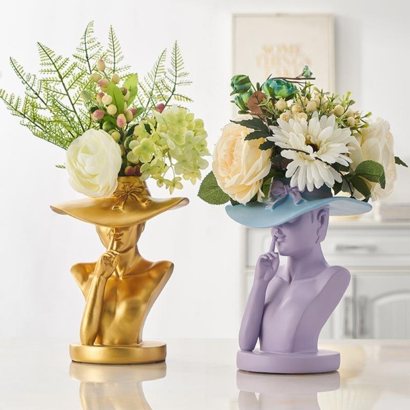 Owronline - Modern Girl Statue Flower Vase