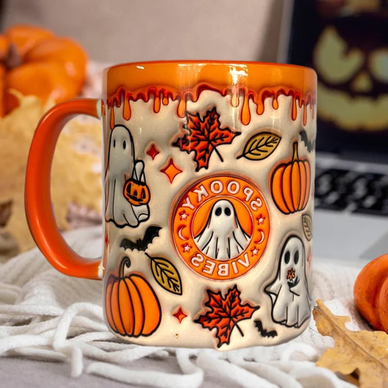 🤣Last day! 💥Special sale - Pumpkin Coffee Cup With Ghost - naotstore