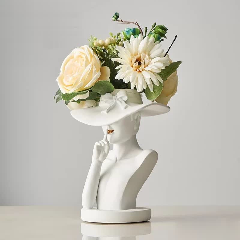 Owronline - Modern Girl Statue Flower Vase