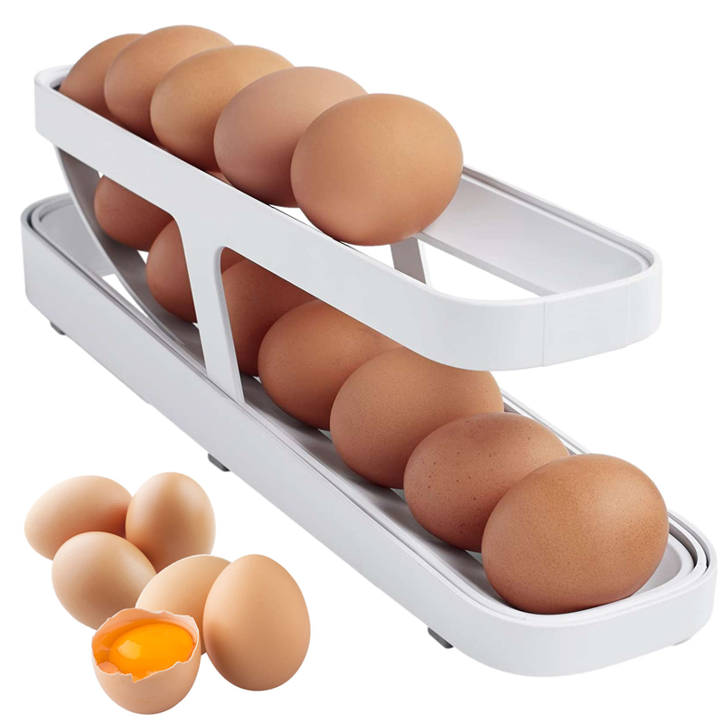 Owronline - Automatic Scrolling Egg Rack Holder Storage Box